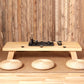 Table basse contemporaine à 4 pieds, table de cocktail en bois massif