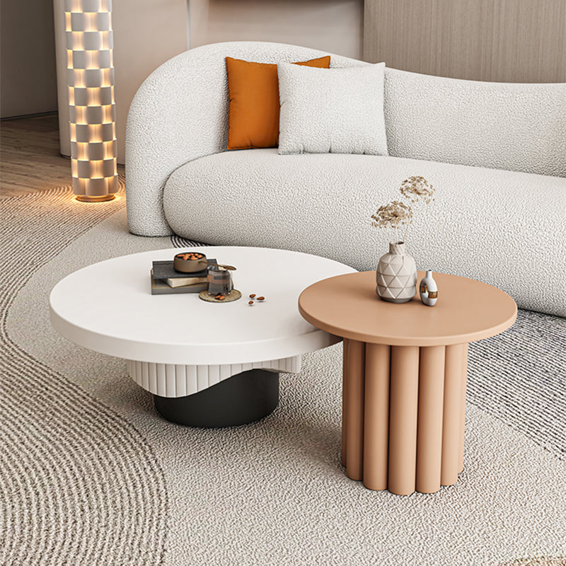 Pedestal Round Coffee Table Set Modern Minimalist Cocktail Table Clearhalo 'Coffee & Accent Tables' 'Coffee Tables' 'coffee_tables' 'furn' 'furn_coffee_tables' 'Furniture' 'Living Room Furniture' 7057576