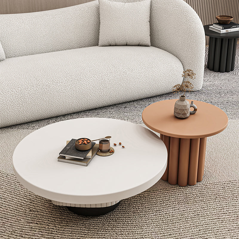Pedestal Round Coffee Table Set Modern Minimalist Cocktail Table Clearhalo 'Coffee & Accent Tables' 'Coffee Tables' 'coffee_tables' 'furn' 'furn_coffee_tables' 'Furniture' 'Living Room Furniture' 7057578