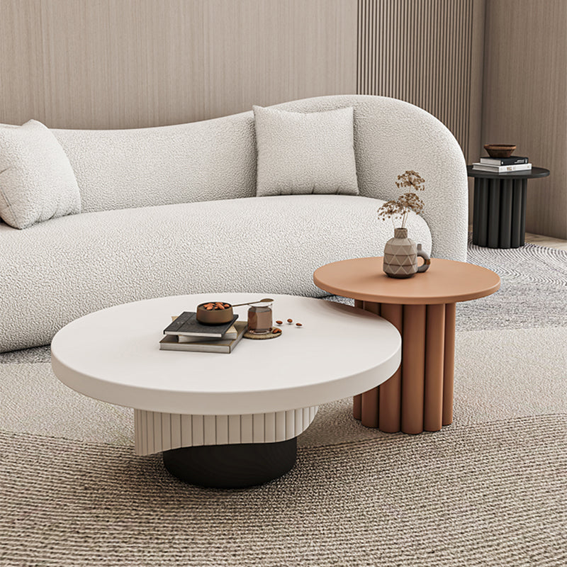 Pedestal Round Coffee Table Set Modern Minimalist Cocktail Table Clearhalo 'Coffee & Accent Tables' 'Coffee Tables' 'coffee_tables' 'furn' 'furn_coffee_tables' 'Furniture' 'Living Room Furniture' 7057582