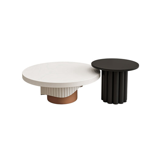 Pedestal Round Coffee Table Set Modern Minimalist Cocktail Table Clearhalo 'Coffee & Accent Tables' 'Coffee Tables' 'coffee_tables' 'furn' 'furn_coffee_tables' 'Furniture' 'Living Room Furniture' 7057583