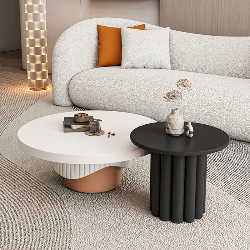 Pedestal Round Coffee Table Set Modern Minimalist Cocktail Table Clearhalo 'Coffee & Accent Tables' 'Coffee Tables' 'coffee_tables' 'furn' 'furn_coffee_tables' 'Furniture' 'Living Room Furniture' 7057584