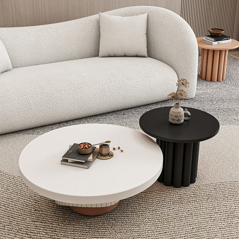 Pedestal Round Coffee Table Set Modern Minimalist Cocktail Table Clearhalo 'Coffee & Accent Tables' 'Coffee Tables' 'coffee_tables' 'furn' 'furn_coffee_tables' 'Furniture' 'Living Room Furniture' 7057587