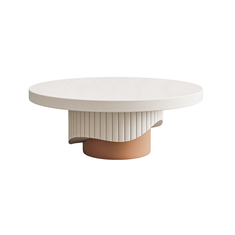 Pedestal Round Coffee Table Set Modern Minimalist Cocktail Table Brown Clearhalo 'Coffee & Accent Tables' 'Coffee Tables' 'coffee_tables' 'furn' 'furn_coffee_tables' 'Furniture' 'Living Room Furniture' 7057591