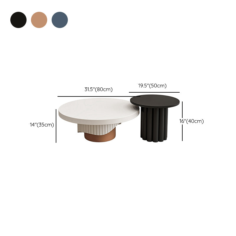Pedestal Round Coffee Table Set Modern Minimalist Cocktail Table Clearhalo 'Coffee & Accent Tables' 'Coffee Tables' 'coffee_tables' 'furn' 'furn_coffee_tables' 'Furniture' 'Living Room Furniture' 7057598