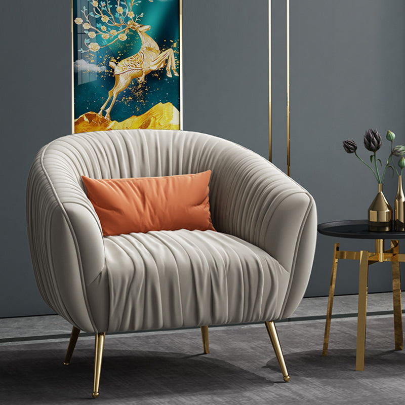 Modern Pillow Back Chair Solid Color Upholstered Sloped Arms Chair Clearhalo 'Accent Chairs' 'accent_chairs' 'Chairs & Seating' 'furn' 'furn_accent_chairs' 'Furniture' 'Living Room Furniture' 7057614