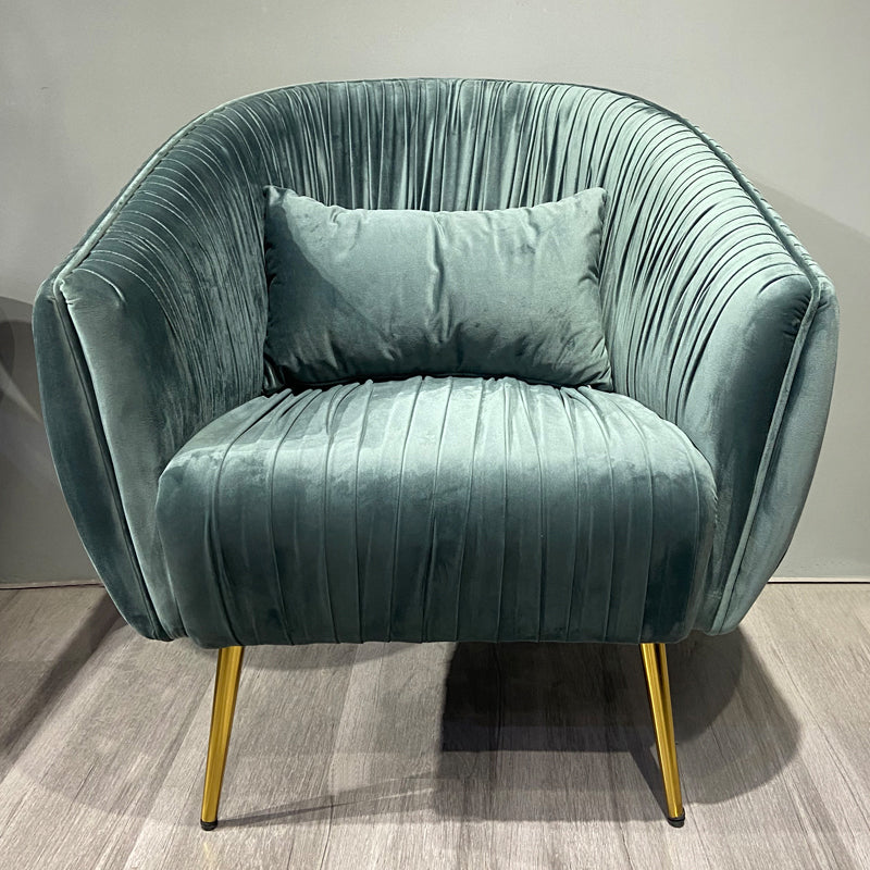 Modern Pillow Back Chair Solid Color Upholstered Sloped Arms Chair Gray Blue 1 Piece Clearhalo 'Accent Chairs' 'accent_chairs' 'Chairs & Seating' 'furn' 'furn_accent_chairs' 'Furniture' 'Living Room Furniture' 7057615