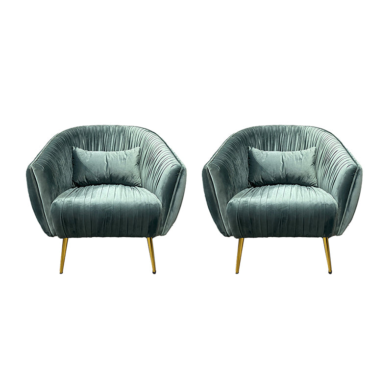 Modern Pillow Back Chair Solid Color Upholstered Sloped Arms Chair Gray Blue 2 Piece Set Clearhalo 'Accent Chairs' 'accent_chairs' 'Chairs & Seating' 'furn' 'furn_accent_chairs' 'Furniture' 'Living Room Furniture' 7057616