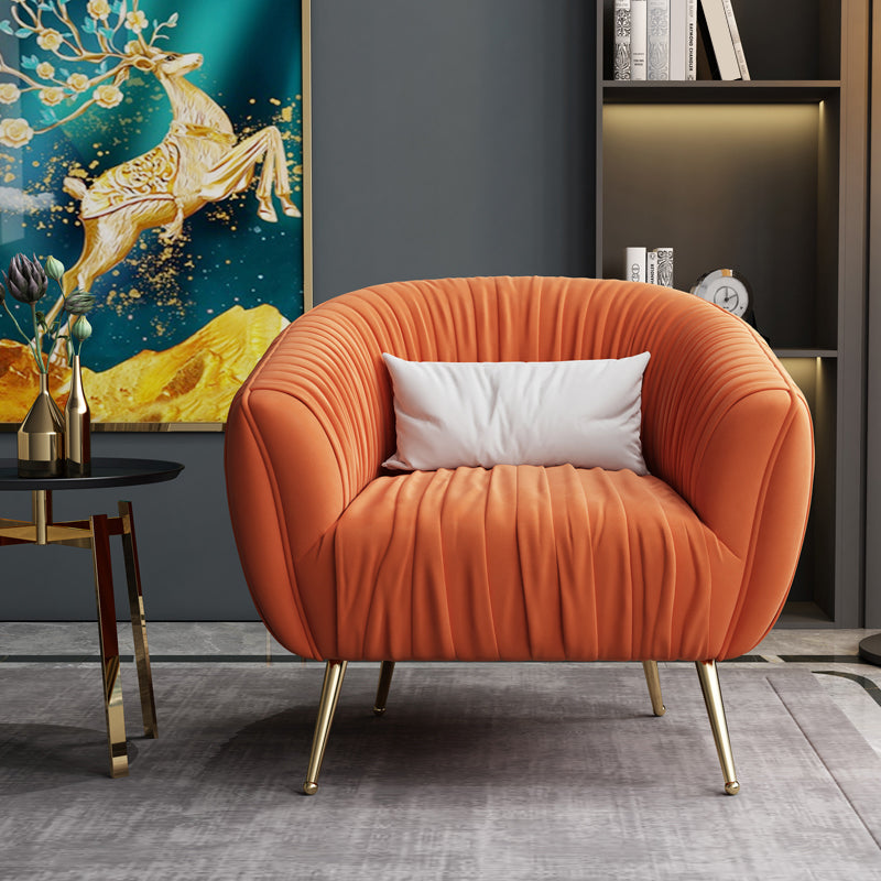Modern Pillow Back Chair Solid Color Upholstered Sloped Arms Chair Clearhalo 'Accent Chairs' 'accent_chairs' 'Chairs & Seating' 'furn' 'furn_accent_chairs' 'Furniture' 'Living Room Furniture' 7057617
