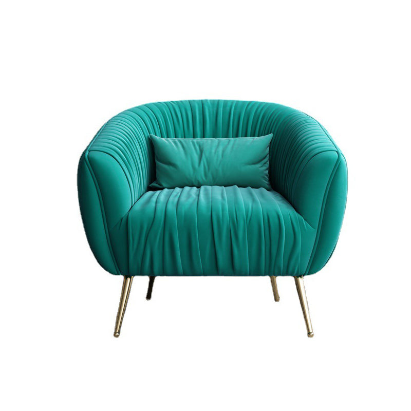 Modern Pillow Back Chair Solid Color Upholstered Sloped Arms Chair Clearhalo 'Accent Chairs' 'accent_chairs' 'Chairs & Seating' 'furn' 'furn_accent_chairs' 'Furniture' 'Living Room Furniture' 7057623