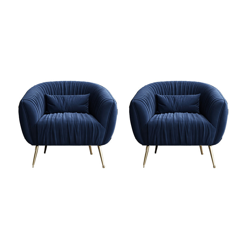 Modern Pillow Back Chair Solid Color Upholstered Sloped Arms Chair Blue 2 Piece Set Clearhalo 'Accent Chairs' 'accent_chairs' 'Chairs & Seating' 'furn' 'furn_accent_chairs' 'Furniture' 'Living Room Furniture' 7057624
