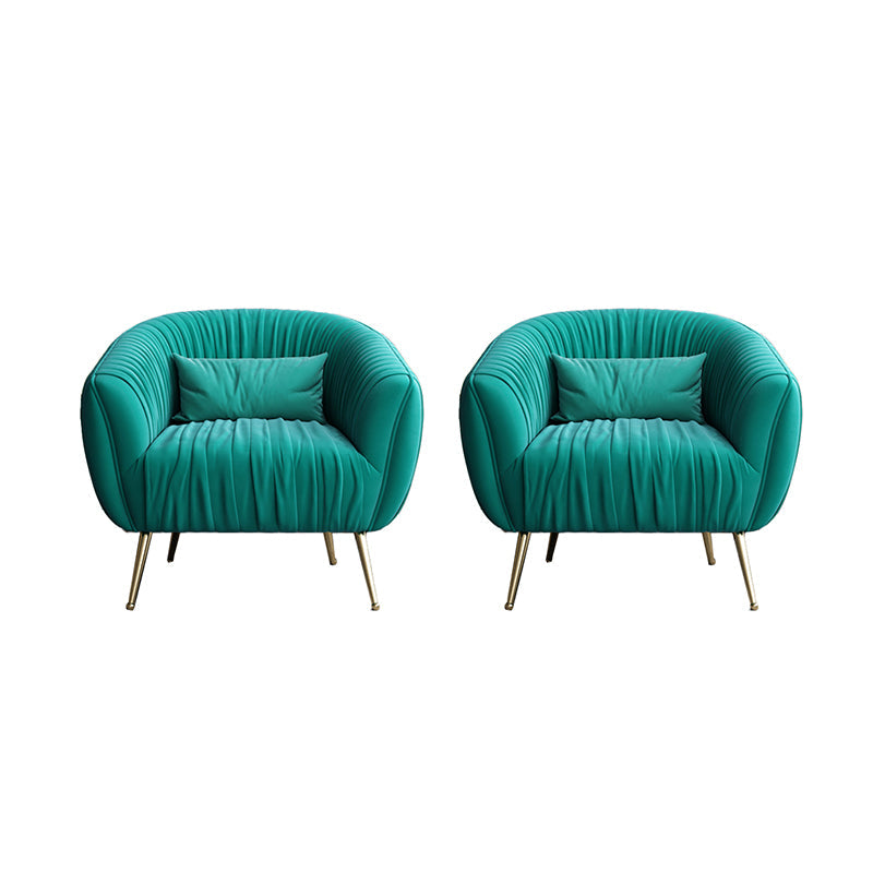 Modern Pillow Back Chair Solid Color Upholstered Sloped Arms Chair Green 2 Piece Set Clearhalo 'Accent Chairs' 'accent_chairs' 'Chairs & Seating' 'furn' 'furn_accent_chairs' 'Furniture' 'Living Room Furniture' 7057626