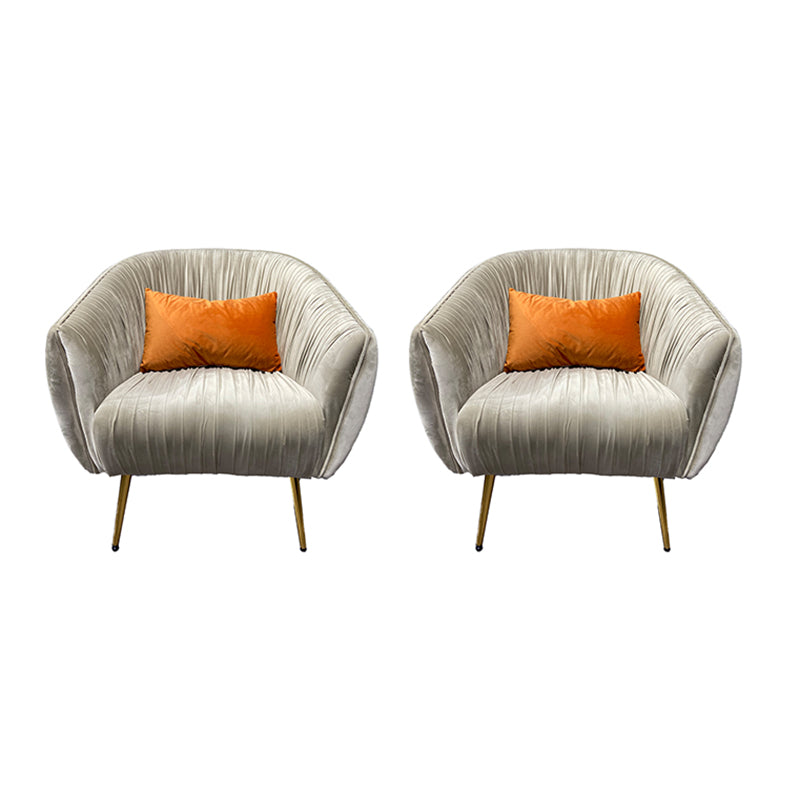 Modern Pillow Back Chair Solid Color Upholstered Sloped Arms Chair Grey 2 Piece Set Clearhalo 'Accent Chairs' 'accent_chairs' 'Chairs & Seating' 'furn' 'furn_accent_chairs' 'Furniture' 'Living Room Furniture' 7057628