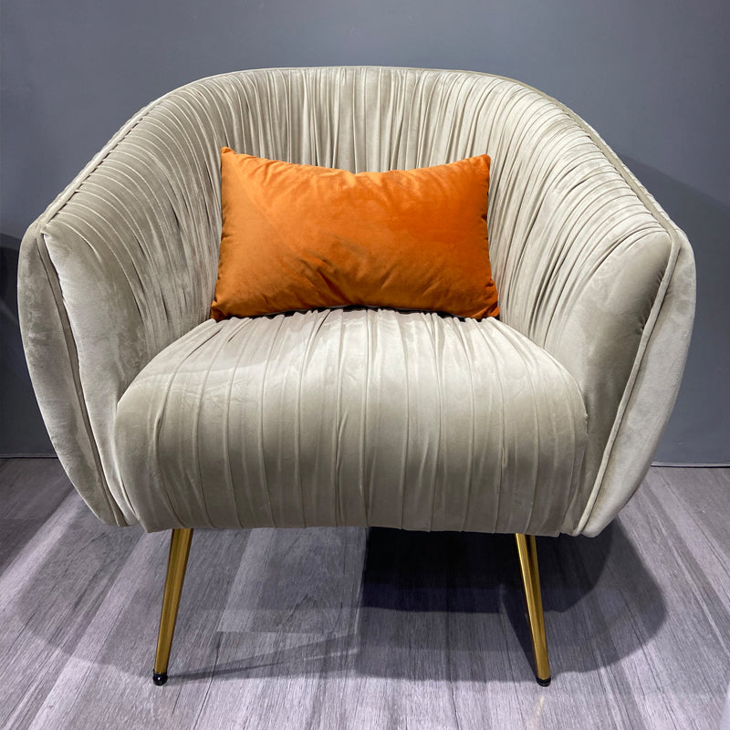 Modern Pillow Back Chair Solid Color Upholstered Sloped Arms Chair Grey 1 Piece Clearhalo 'Accent Chairs' 'accent_chairs' 'Chairs & Seating' 'furn' 'furn_accent_chairs' 'Furniture' 'Living Room Furniture' 7057631