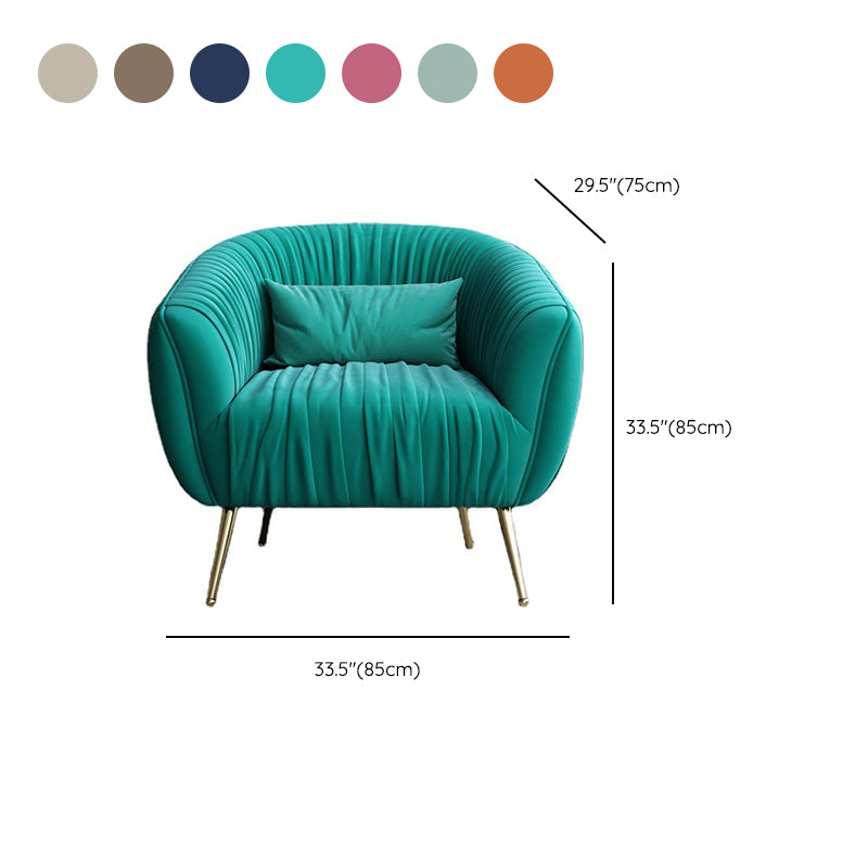 Modern Pillow Back Chair Solid Color Upholstered Sloped Arms Chair Clearhalo 'Accent Chairs' 'accent_chairs' 'Chairs & Seating' 'furn' 'furn_accent_chairs' 'Furniture' 'Living Room Furniture' 7057637