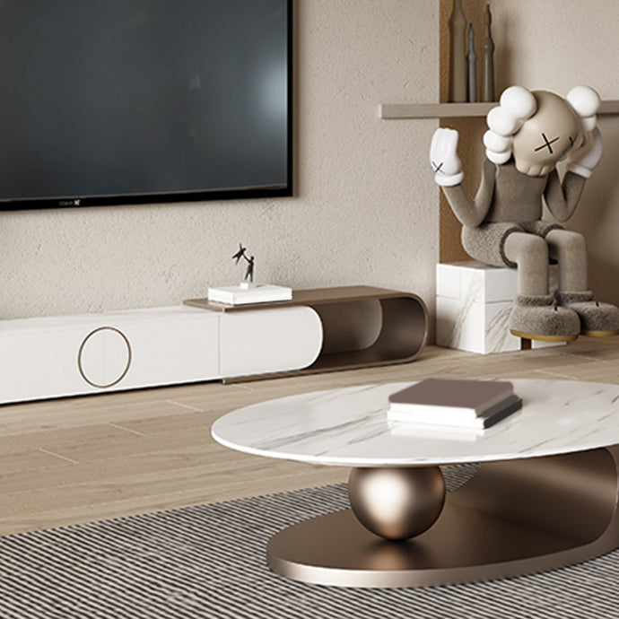 ストレージ付きの抽象石のコーヒーテーブル豪華な1シングルカクテルテーブル