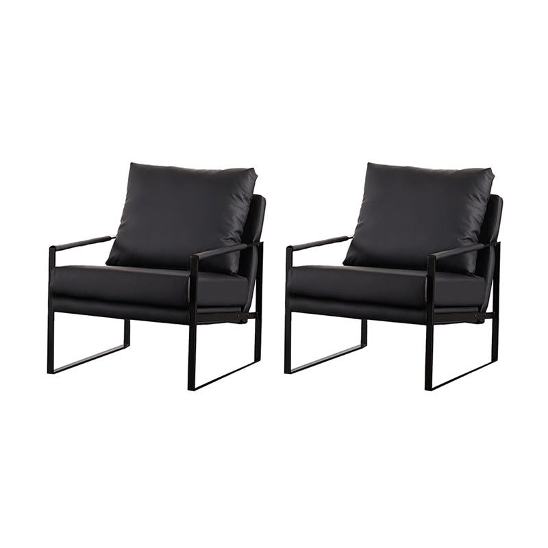 Industrial Square Arms Armchair Solid Color Accent Armchair for Living Room