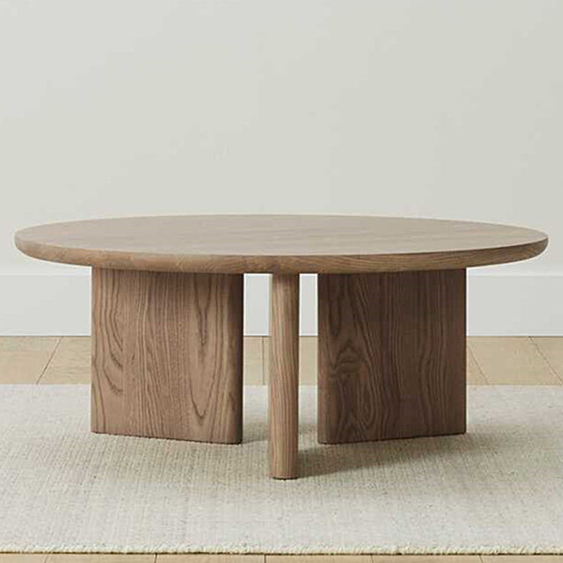 Contemporary Solid Wood Coffee Table Round Abstract Coffee Cocktail Table Clearhalo 'Coffee & Accent Tables' 'Coffee Tables' 'coffee_tables' 'furn' 'furn_coffee_tables' 'Furniture' 'Living Room Furniture' 7057819