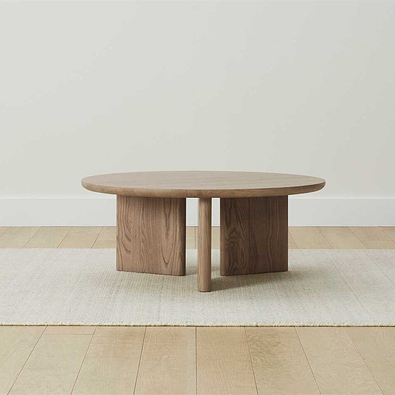 Contemporary Solid Wood Coffee Table Round Abstract Coffee Cocktail Table Walnut Clearhalo 'Coffee & Accent Tables' 'Coffee Tables' 'coffee_tables' 'furn' 'furn_coffee_tables' 'Furniture' 'Living Room Furniture' 7057823