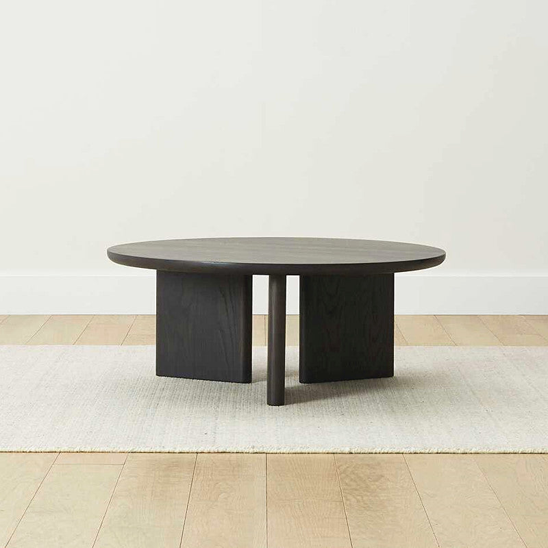 Contemporary Solid Wood Coffee Table Round Abstract Coffee Cocktail Table Black Clearhalo 'Coffee & Accent Tables' 'Coffee Tables' 'coffee_tables' 'furn' 'furn_coffee_tables' 'Furniture' 'Living Room Furniture' 7057824