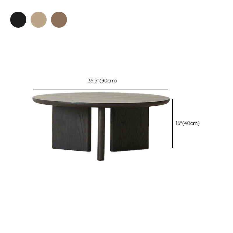 Contemporary Solid Wood Coffee Table Round Abstract Coffee Cocktail Table Clearhalo 'Coffee & Accent Tables' 'Coffee Tables' 'coffee_tables' 'furn' 'furn_coffee_tables' 'Furniture' 'Living Room Furniture' 7057829
