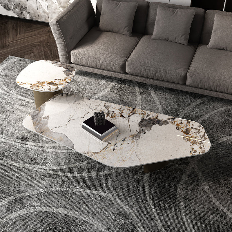 Abstrakter Cocktailtisch zeitgenössischer Schiefer -Top -Kaffee oder Endtisch