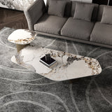 Abstrakter Cocktailtisch zeitgenössischer Schiefer -Top -Kaffee oder Endtisch