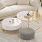 Glass Top Frame Coffee Table Round Nesting Coffee Table Set with Drawer Clearhalo 'Coffee & Accent Tables' 'Coffee Tables' 'coffee_tables' 'furn' 'furn_coffee_tables' 'Furniture' 'Living Room Furniture' 7057868