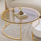 Glass Top Frame Coffee Table Round Nesting Coffee Table Set with Drawer Clearhalo 'Coffee & Accent Tables' 'Coffee Tables' 'coffee_tables' 'furn' 'furn_coffee_tables' 'Furniture' 'Living Room Furniture' 7057877