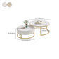 Glass Top Frame Coffee Table Round Nesting Coffee Table Set with Drawer Clearhalo 'Coffee & Accent Tables' 'Coffee Tables' 'coffee_tables' 'furn' 'furn_coffee_tables' 'Furniture' 'Living Room Furniture' 7057878
