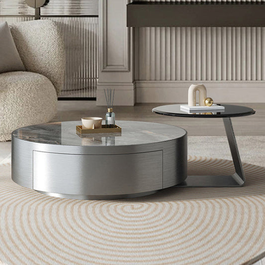 Tavolino moderno di tavolino in ardesia e vetro