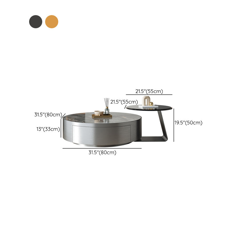 Tavolino moderno di tavolino in ardesia e vetro