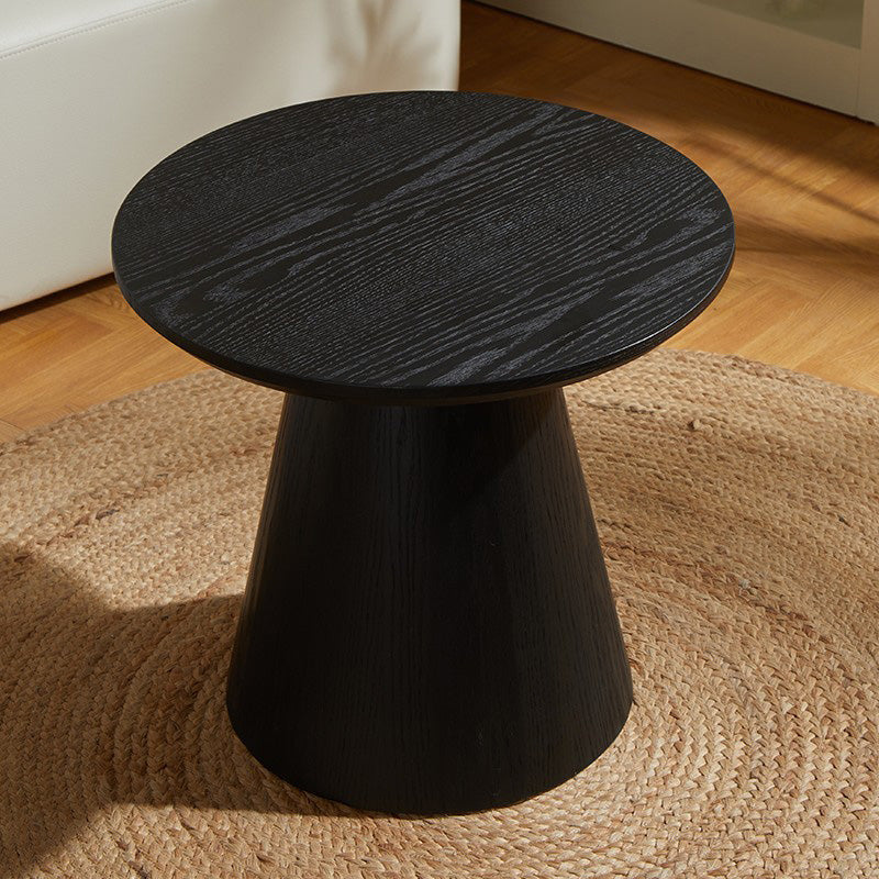 Contemporary Coffee Table Solid Wood Pedestal Coffee Cocktail Table 22"L x 22"W x 20"H Matte Black Clearhalo 'Coffee & Accent Tables' 'Coffee Tables' 'coffee_tables' 'furn' 'furn_coffee_tables' 'Furniture' 'Living Room Furniture' 7057979