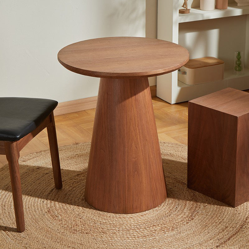 Contemporary Coffee Table Solid Wood Pedestal Coffee Cocktail Table 23.6"L x 23.6"W x 27.6"H Walnut Clearhalo 'Coffee & Accent Tables' 'Coffee Tables' 'coffee_tables' 'furn' 'furn_coffee_tables' 'Furniture' 'Living Room Furniture' 7057983