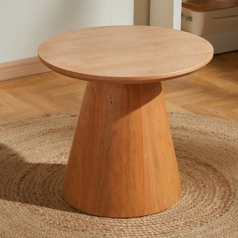 Contemporary Coffee Table Solid Wood Pedestal Coffee Cocktail Table Cherry Wood Clearhalo 'Coffee & Accent Tables' 'Coffee Tables' 'coffee_tables' 'furn' 'furn_coffee_tables' 'Furniture' 'Living Room Furniture' 7057987