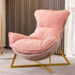 Glam Cross Side Chair Armless Gold Base Side Chair for Living Room Pink Tech Cloth 1 Piece Clearhalo 'Accent Chairs' 'accent_chairs' 'Chairs & Seating' 'furn' 'furn_accent_chairs' 'Furniture' 'Living Room Furniture' 7058043