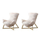 Glam Cross Side Chair Armless Gold Base Side Chair for Living Room White Flannel 2 Piece Set Clearhalo 'Accent Chairs' 'accent_chairs' 'Chairs & Seating' 'furn' 'furn_accent_chairs' 'Furniture' 'Living Room Furniture' 7058049