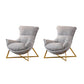 Glam Cross Side Chair Armless Gold Base Side Chair for Living Room Grey Flannel 2 Piece Set Clearhalo 'Accent Chairs' 'accent_chairs' 'Chairs & Seating' 'furn' 'furn_accent_chairs' 'Furniture' 'Living Room Furniture' 7058058