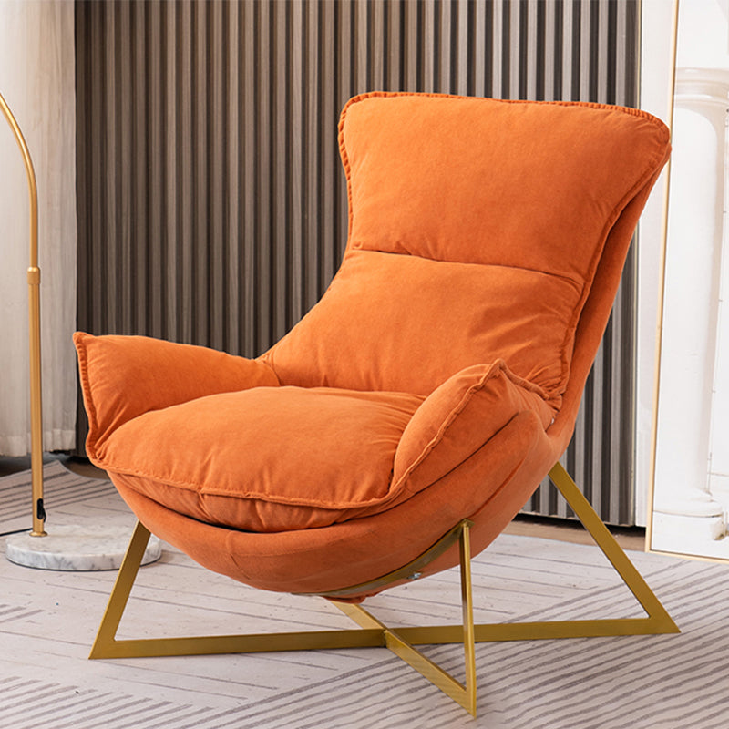 Glam Cross Side Chair Armless Gold Base Side Chair for Living Room Orange Flannel 1 Piece Clearhalo 'Accent Chairs' 'accent_chairs' 'Chairs & Seating' 'furn' 'furn_accent_chairs' 'Furniture' 'Living Room Furniture' 7058061