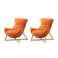 Glam Cross Side Chair Armless Gold Base Side Chair for Living Room Orange Flannel 2 Piece Set Clearhalo 'Accent Chairs' 'accent_chairs' 'Chairs & Seating' 'furn' 'furn_accent_chairs' 'Furniture' 'Living Room Furniture' 7058062