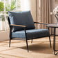 Industrial Solid Color Armchair Square Arms Accent Armchair for Living Room