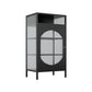 Modern Curio Cabinet Glass Doors Metal Display Cabinet with Doors for Dining Room