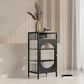 Modern Curio Cabinet Glass Doors Metal Display Cabinet with Doors for Dining Room