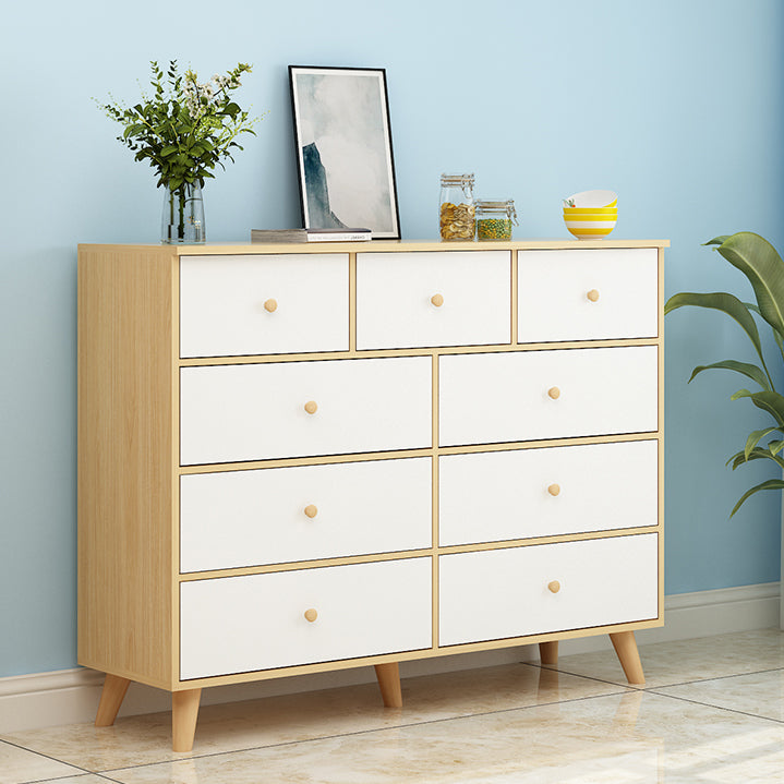 Commode de rangement contemporaine en bois avec 4/5/9 tiroirs
