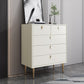 Classic Glam Storage Chest Stone Dresser with 5/6/7 Drawers , 15.6 Inch Width 31"L x 16"W x 37"H Off-White Clearhalo 'Bedroom Furniture' 'Dressers & Chests' 'dressers_chests' 'furn' 'furn_dressers_chests' 'Furniture' 7060493
