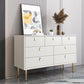 Classic Glam Storage Chest Stone Dresser with 5/6/7 Drawers , 15.6 Inch Width 59"L x 16"W x 30"H Off-White Clearhalo 'Bedroom Furniture' 'Dressers & Chests' 'dressers_chests' 'furn' 'furn_dressers_chests' 'Furniture' 7060497