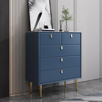 Classic Glam Storage Chest Stone Dresser with 5/6/7 Drawers , 15.6 Inch Width 31"L x 16"W x 37"H Blue Clearhalo 'Bedroom Furniture' 'Dressers & Chests' 'dressers_chests' 'furn' 'furn_dressers_chests' 'Furniture' 7060499