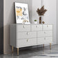 Classic Glam Storage Chest Stone Dresser with 5/6/7 Drawers , 15.6 Inch Width 59"L x 16"W x 30"H Grey Clearhalo 'Bedroom Furniture' 'Dressers & Chests' 'dressers_chests' 'furn' 'furn_dressers_chests' 'Furniture' 7060512