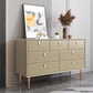 Classic Glam Storage Chest Stone Dresser with 5/6/7 Drawers , 15.6 Inch Width 59"L x 16"W x 30"H Khaki Clearhalo 'Bedroom Furniture' 'Dressers & Chests' 'dressers_chests' 'furn' 'furn_dressers_chests' 'Furniture' 7060515