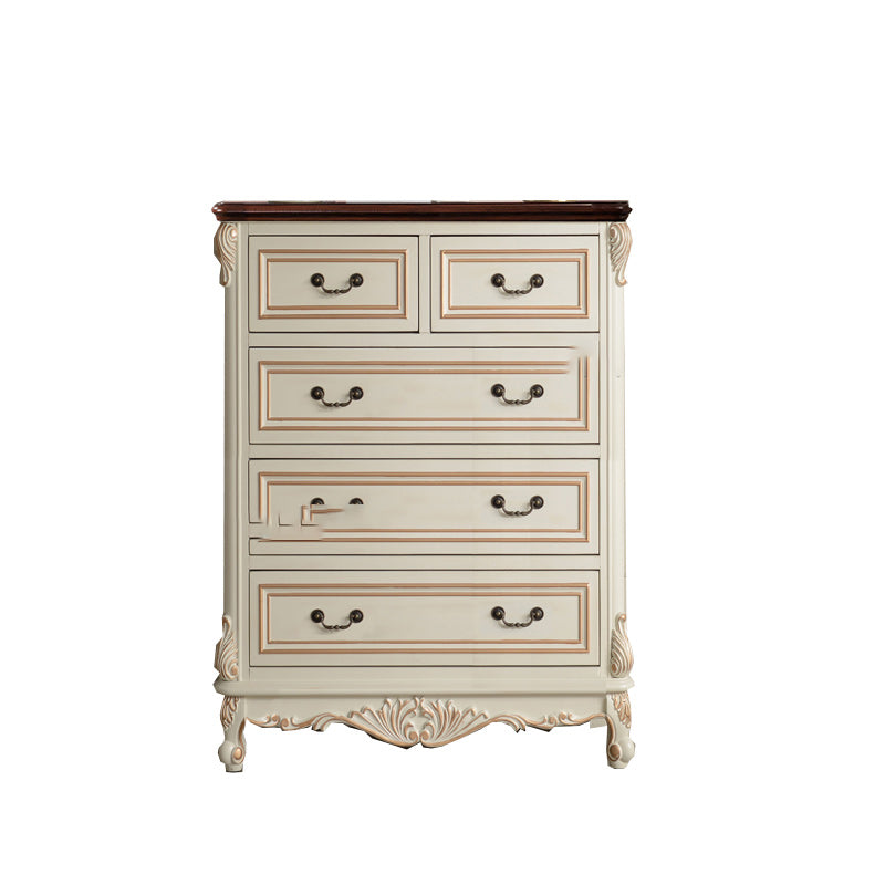 Cómoda de almacenamiento tradicional de madera maciza con 4/5/6/7 cajones